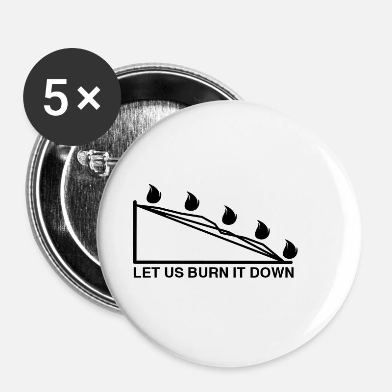 BURN DOWN CHART - Buttons small 1''/25 mm (5-pack) - white