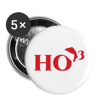 Christmas: Ho³ - Buttons small 1''/25 mm (5-pack) - white - Front