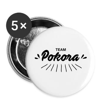 Team Pokora - Lot de 5 petits badges (25 mm) - blanc - Devant