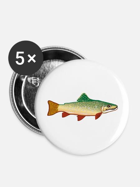 fish524 - Buttons klein 25 mm (5er Pack) - Weiß