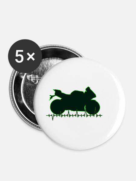 R1cardiogramma01 - Buttons klein 25 mm (5er Pack) - Weiß