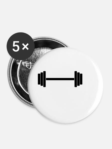 Hantel 1c - Buttons klein 25 mm (5er Pack) - Weiß