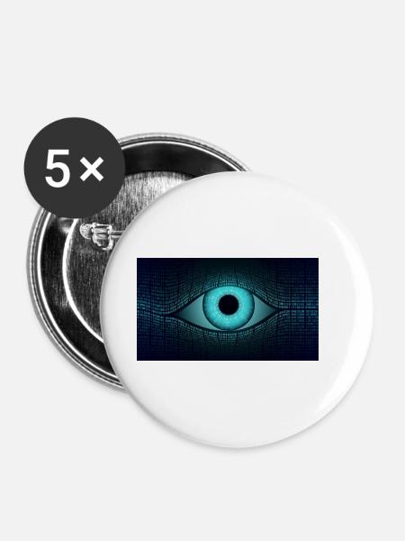 Auge - Buttons klein 25 mm (5er Pack) - Weiß
