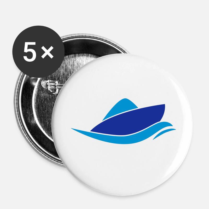 boat - Buttons small 1''/25 mm (5-pack) - white