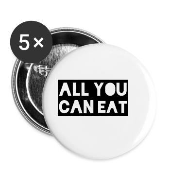 all you can eat - Buttons klein 25 mm (5er Pack) - Weiß - Vorne