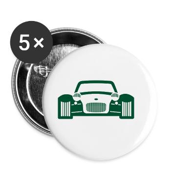voiture de course - Lot de 5 petits badges (25 mm) - blanc - Devant
