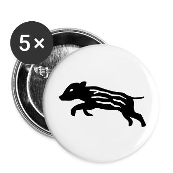 baby wild boar hunter hunting forest animal nature - Buttons small 1''/25 mm (5-pack) - white - Front