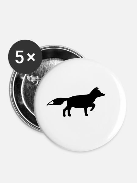 Ein Fuchs oder Füchsin - Buttons klein 25 mm (5er Pack) - Weiß