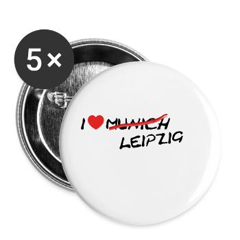 Leipzig ist das neue Munich / Bayern / Geschenk - Buttons klein 25 mm (5er Pack) - Weiß - Vorne