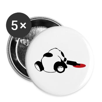 ours panda ivre - Lot de 5 petits badges (25 mm) - blanc - Devant