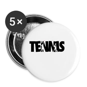 Funny Cool Tennis Player - Buttons small 1''/25 mm (5-pack) - white - Front