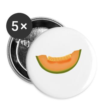 melon watermelon watermelon veggie gemues - Buttons small 1''/25 mm (5-pack) - white - Front
