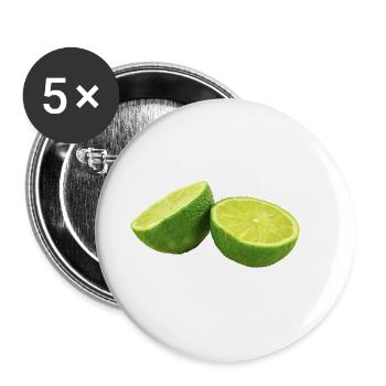 citron lime citron veggie Veggie agrumes - Lot de 5 petits badges (25 mm) - blanc - Devant