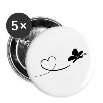 schmetterling - Buttons klein 25 mm (5er Pack) - Weiß - Vorne