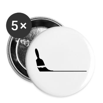 Pinsel - Buttons klein 25 mm (5er Pack) - Weiß - Vorne