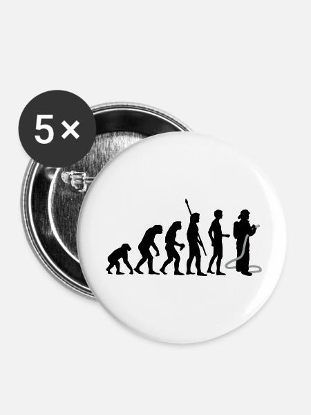 evolution_feuerwehr_b_2c - Buttons klein 25 mm (5er Pack) - Weiß