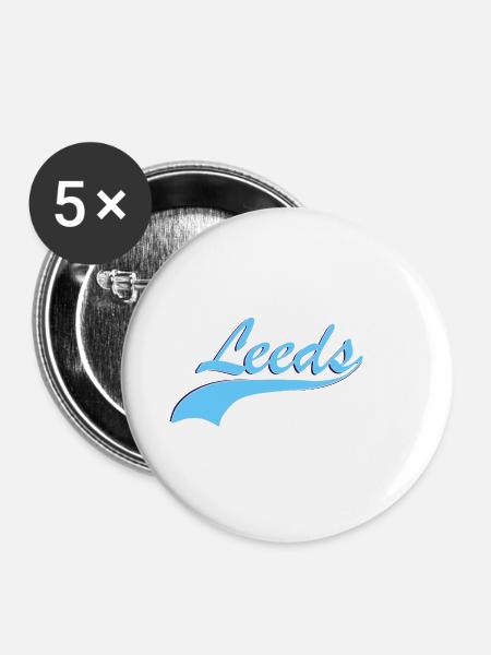 Leeds - Buttons klein 25 mm (5er Pack) - Weiß