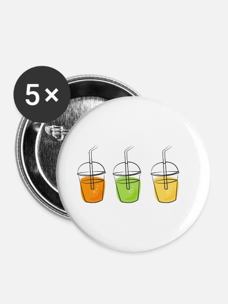 Getränke - Buttons klein 25 mm (5er Pack) - Weiß