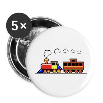 eisenbahn zug tram train railroad railway locomoti - Buttons klein 25 mm (5er Pack) - Weiß - Vorne