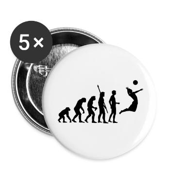 evolution_volleyball - Buttons klein 25 mm (5er Pack) - Weiß - Vorne