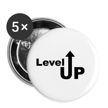 Level Up ascension flèche composée cadeau - Lot de 5 petits badges (25 mm) - blanc - Devant