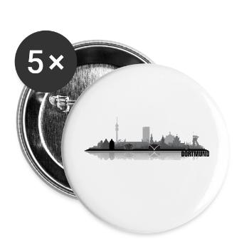 Dortmund 01 - Buttons small 1''/25 mm (5-pack) - white - Front