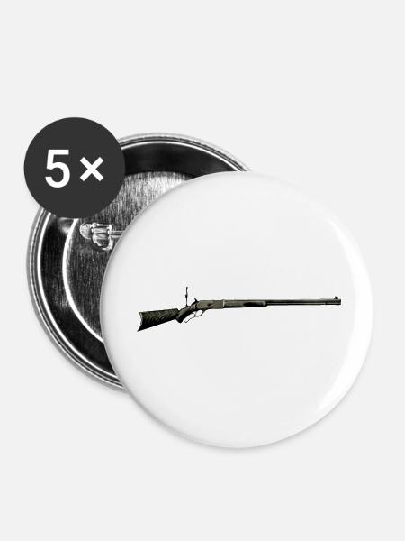 Waffe - Buttons klein 25 mm (5er Pack) - Weiß