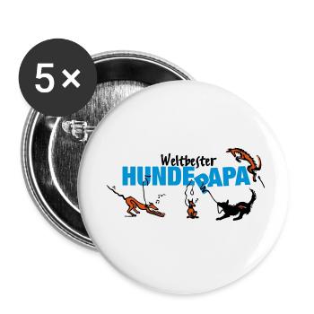 hundepapa - Buttons klein 25 mm (5er Pack) - Weiß - Vorne