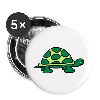 turtle - Lot de 5 petits badges (25 mm) - blanc - Devant