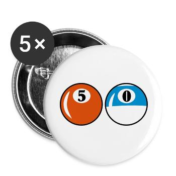 Billiard Balls - 50 years birthday - Buttons small 1''/25 mm (5-pack) - white - Front