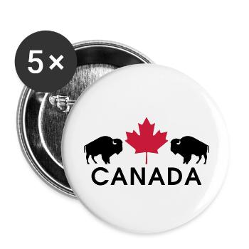Canada Ahorn Bison - Lot de 5 petits badges (25 mm) - blanc - Devant