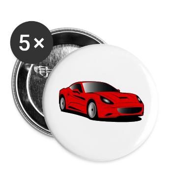sport car red - Buttons klein 25 mm (5er Pack) - Weiß - Vorne