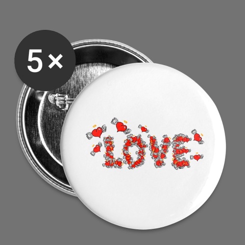 Flying Hearts LOVE - Rintamerkit pienet 25 mm (5kpl pakkauksessa)