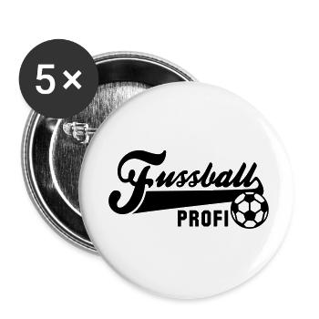 Fussball PROFI - Buttons klein 25 mm (5er Pack) - Weiß - Vorne