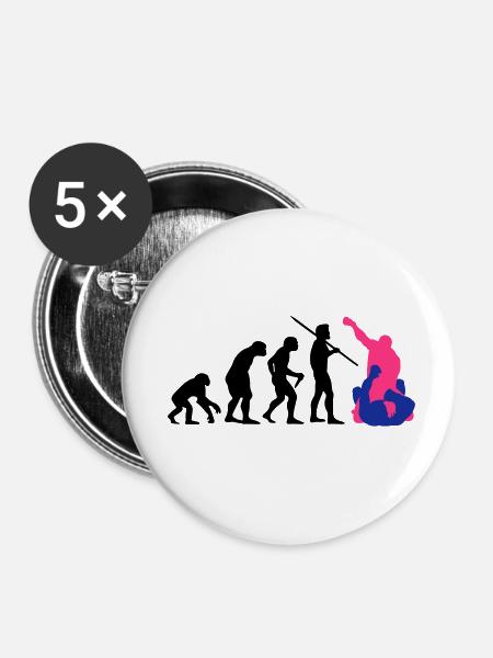 Evolution des Mannes - MMA - Buttons klein 25 mm (5er Pack) - Weiß