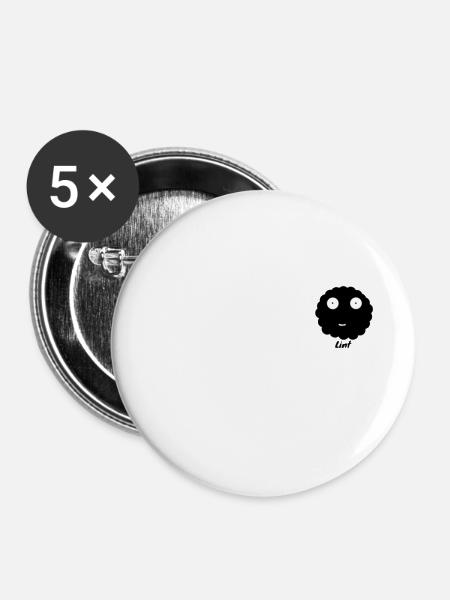 kleiner Fussel - Buttons klein 25 mm (5er Pack) - Weiß