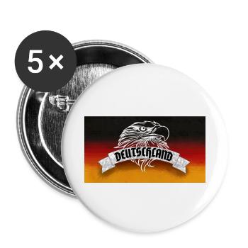 Deutschland Flagge mit Adler - Geschenk zur WM - Buttons klein 25 mm (5er Pack) - Weiß - Vorne