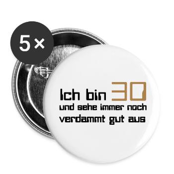 30 - Buttons small 1''/25 mm (5-pack) - white - Front