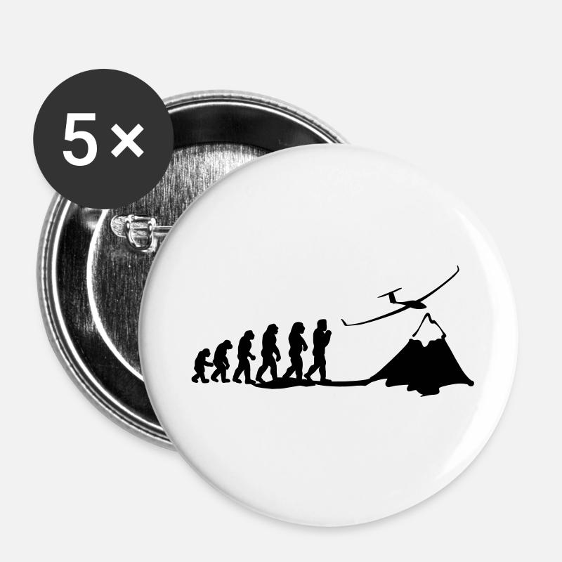 segelflug evolution - Buttons klein 25 mm (5er Pack) - Weiß