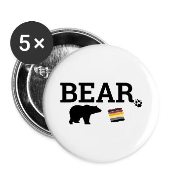 Gay Bear - Buttons small 1''/25 mm (5-pack) - white - Front