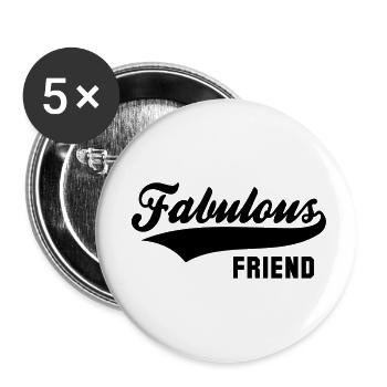Fabulous FRIEND - Buttons small 1''/25 mm (5-pack) - white - Front