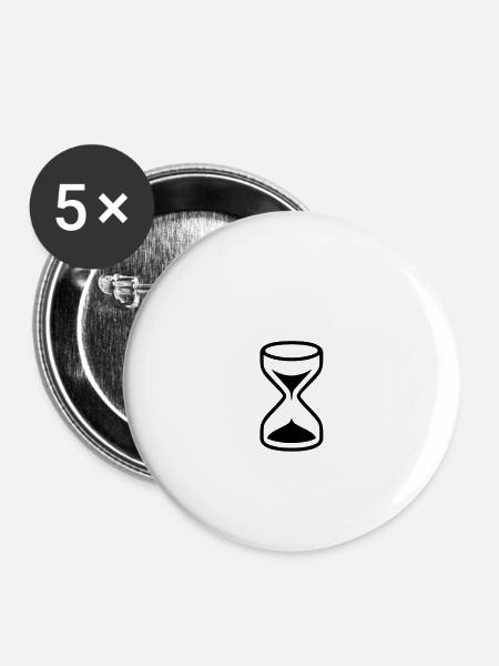sanduhr - Buttons klein 25 mm (5er Pack) - Weiß