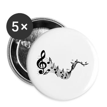 Musik Noten Fluss Geschenk Idee Musiker - Buttons klein 25 mm (5er Pack) - Weiß - Vorne