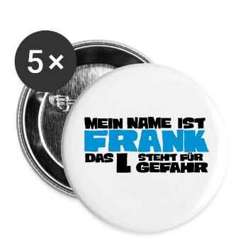 frank - Lot de 5 petits badges (25 mm) - blanc - Devant