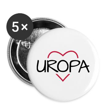 Uropa Herz Geschenkidee - Buttons klein 25 mm (5er Pack) - Weiß - Vorne