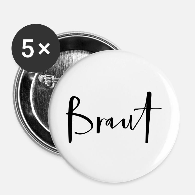 Brud høne fest gave - Buttons/Badges lille, 25 mm (5-pack) - hvid