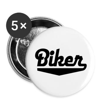 Biker - Buttons klein 25 mm (5er Pack) - Weiß - Vorne