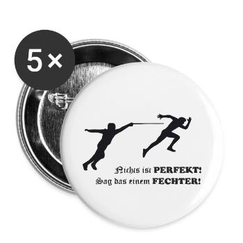 Fencing is perfect - Buttons small 1''/25 mm (5-pack) - white - Front