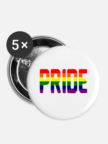 pride - Buttons klein 25 mm (5er Pack) - Weiß