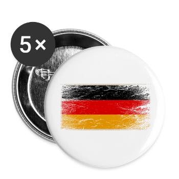 Deutschland Fußball Weltmeister Schwarz Rot Gold - Buttons klein 25 mm (5er Pack) - Weiß - Vorne